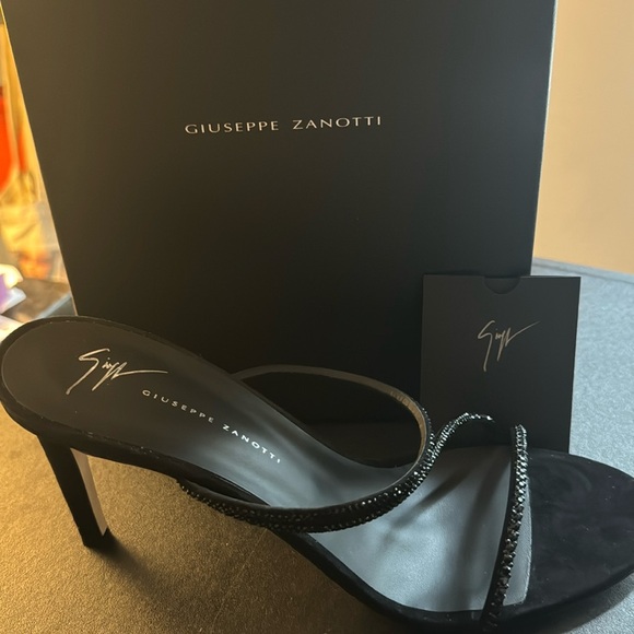 GIUSEPPE ZANOTTI Women's Embellished High Heel Slide Sandals Black Size: 40 - Picture 1 of 2